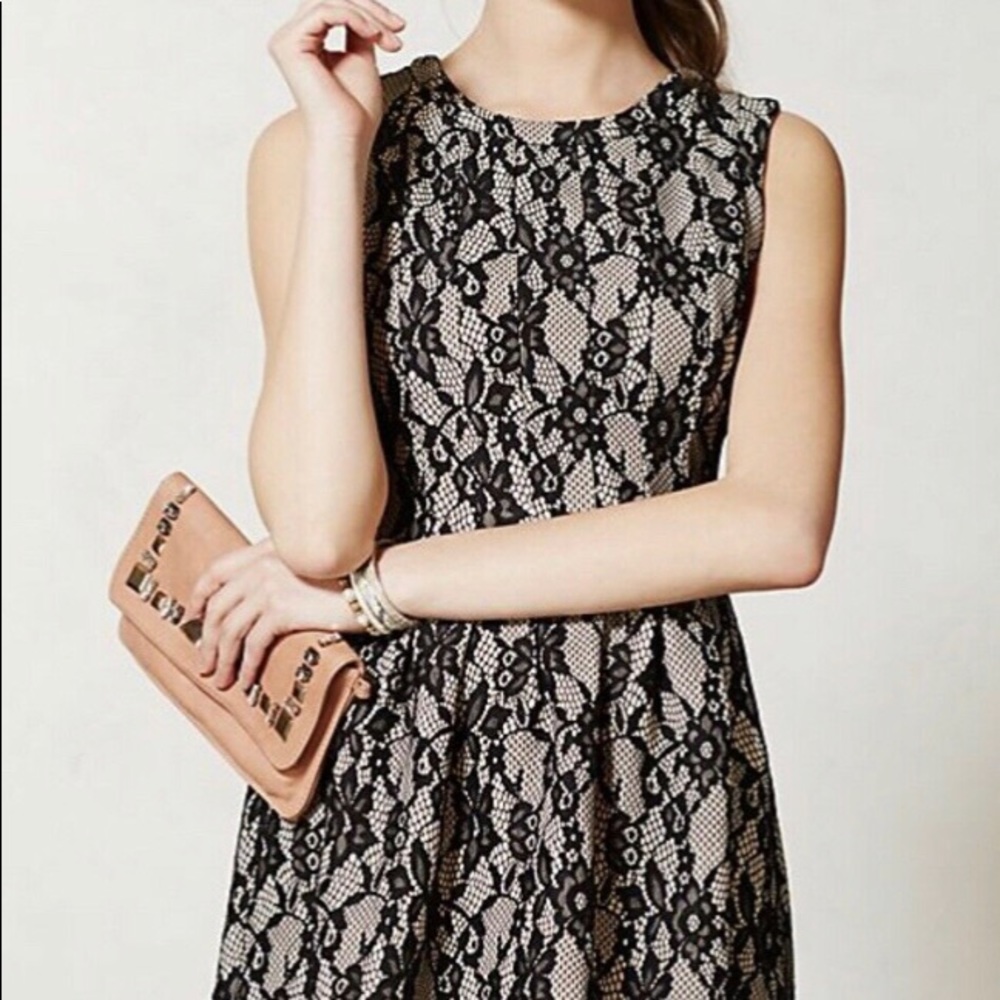 Anthropologie - nude lace dress
